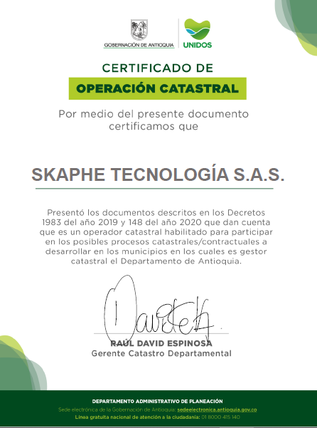 Certificación de Operación Catastral en Antioquia